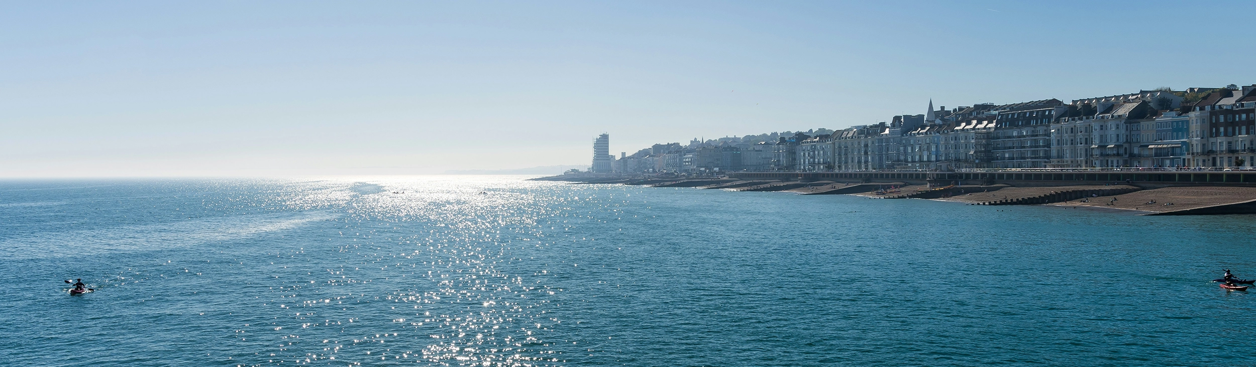 Panoramic view of St Leonards-on-Sea coastline